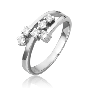 Кольцо из белого золота с бриллиантами