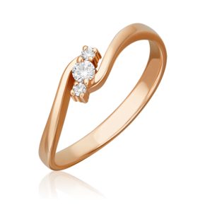 Кольцо из красного золота с бриллиантами 01-0541-00-101-1110-30