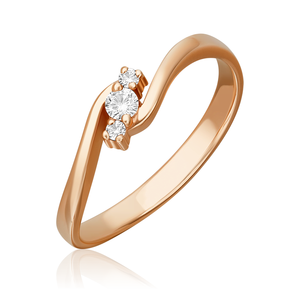 Кольцо из красного золота с бриллиантами 01-0541-00-101-1110-30