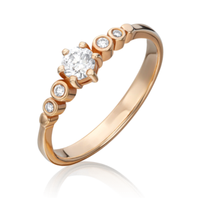 Кольцо из красного золота с бриллиантами 01-0543-00-101-1110-30