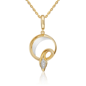 Подвеска «Змея. Безграничность возможностей» из комбинированного золота с бриллиантами