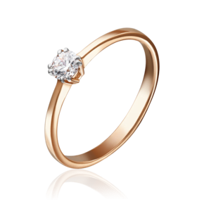 Помолвочное кольцо из красного золота с фианитом 01-3082-00-401-1110-03