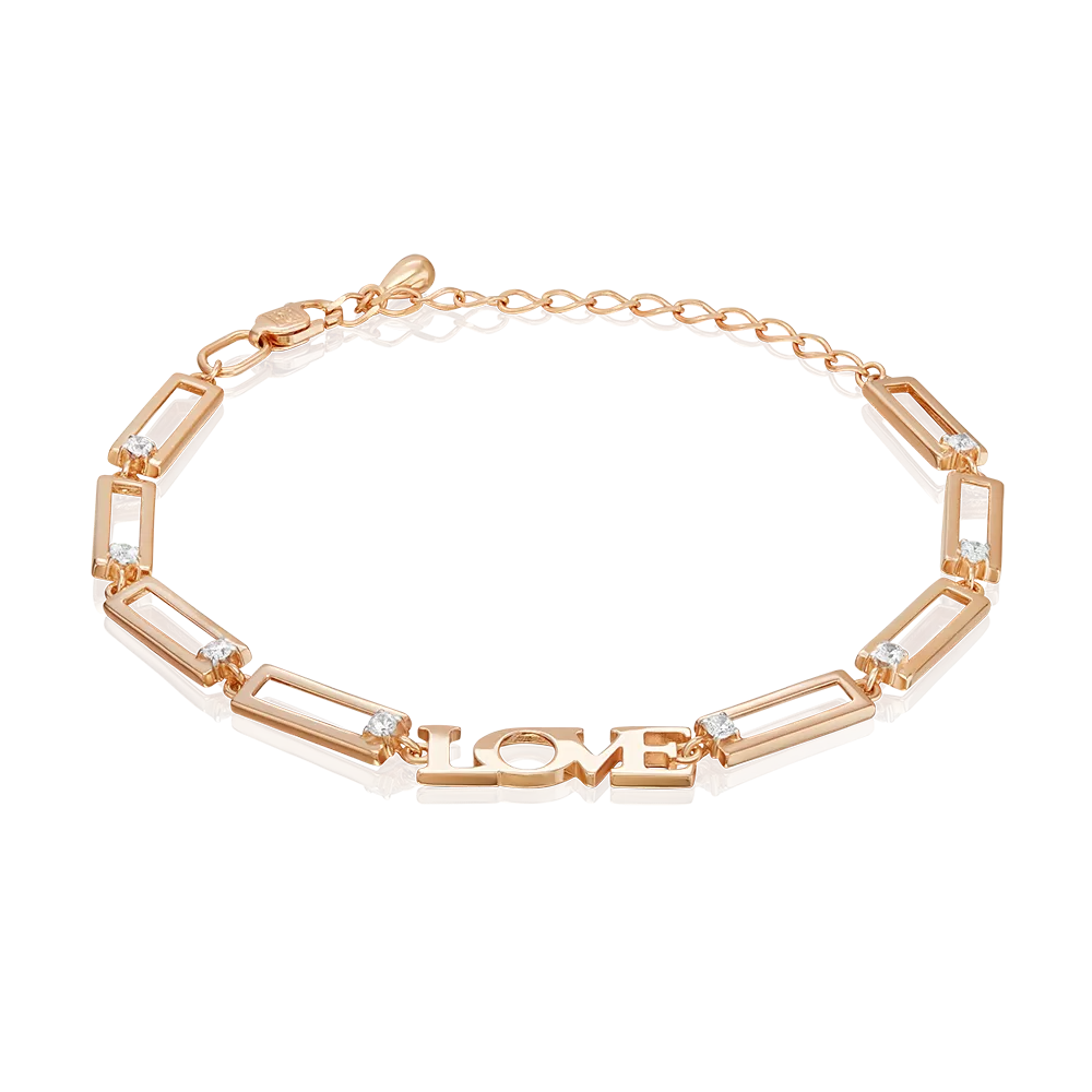 Браслет «Любовь» из красного золота с фианитами 05-0838-00-401-1110