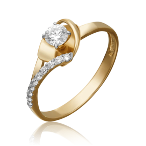 Кольцо из лимонного золота с фианитами 01-5288-00-501-1130-38