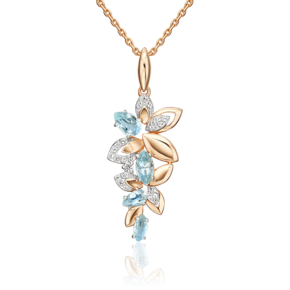 Подвеска «Осенний вальс» из красного золота с топазами и натуральными топазами white 03-3656-00-201-1110