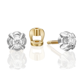 Серьги-пусеты из комбинированного золота с бриллиантом 02-5361-00-101-1121