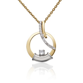 Подвеска «Любовь» из комбинированного золота с фианитами