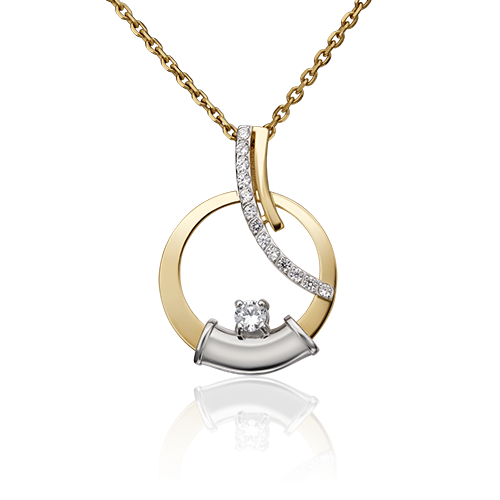 Подвеска «Любовь» из комбинированного золота с фианитами 03-2958-00-401-1121-48