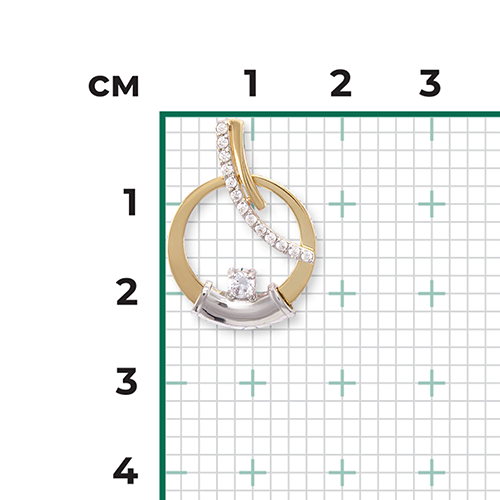 Подвеска «Любовь» из комбинированного золота с фианитами 03-2958-00-401-1121-48