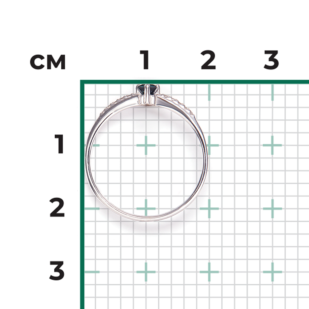 Кольцо из белого золота с сапфиром и бриллиантами 01-1460-00-105-1120-30