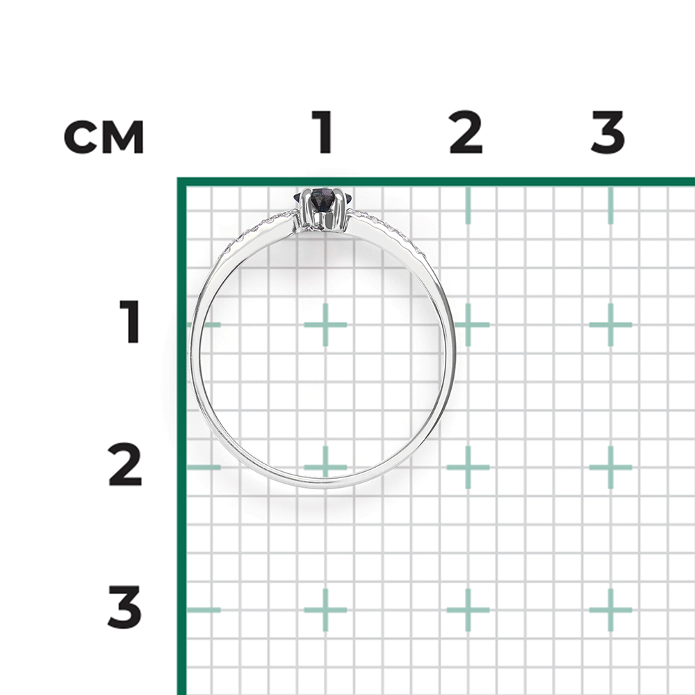 Кольцо из белого золота с сапфиром и бриллиантами 01-1485-00-105-1120-30