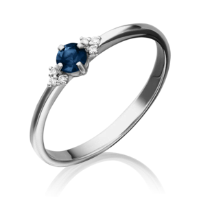 Кольцо из белого золота с сапфиром и бриллиантами 01-1486-00-105-1120-30