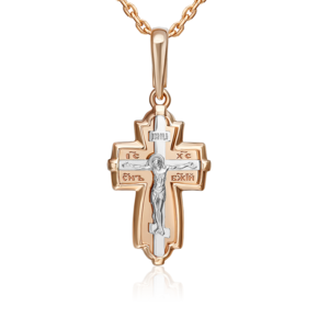 Православный крест из комбинированного золота 03-3565-00-000-1111