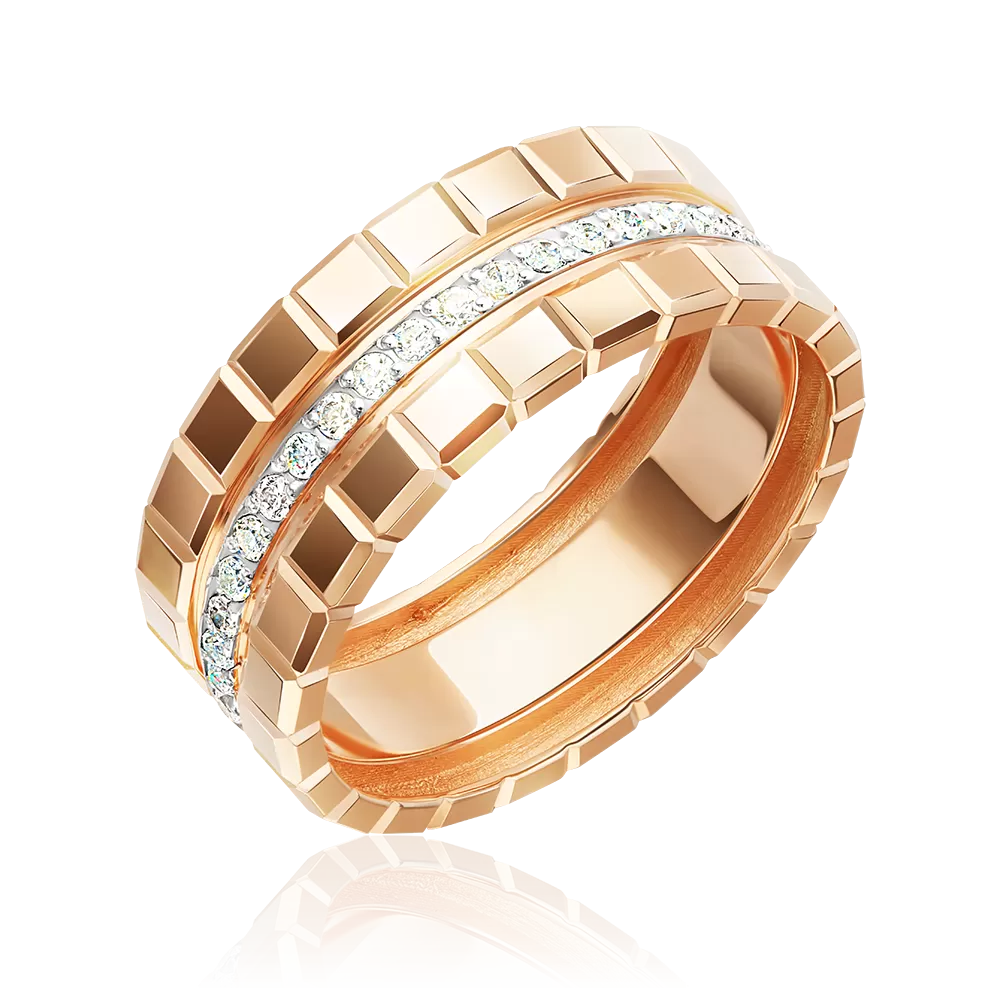 Кольцо из красного золота с бриллиантами 01-5923-00-101-1110