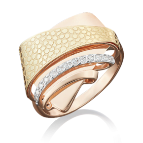 Кольцо из комбинированного золота с фианитами 01-5025-00-401-1113-59
