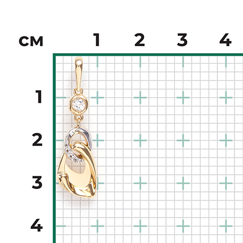 Подвеска «Настроение» из комбинированного золота с натуральными топазами white 03-3294-00-201-1121