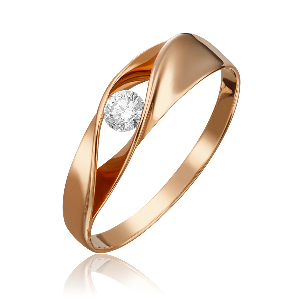 Кольцо из красного золота с бриллиантом 01-4891-00-101-1110-30