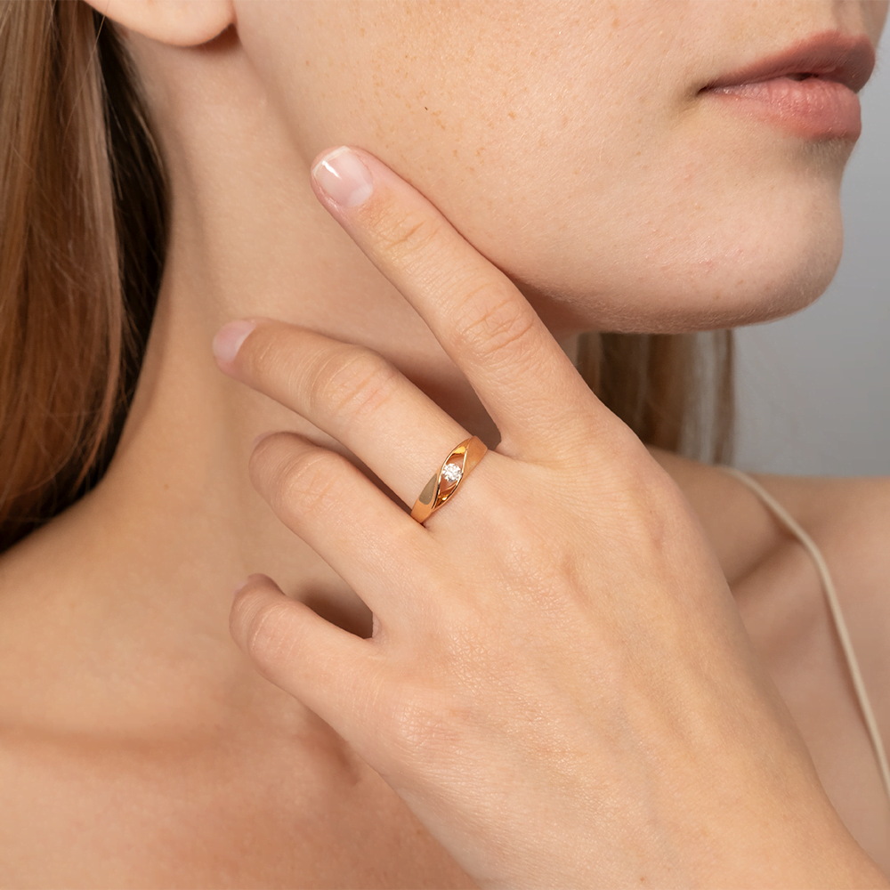 Кольцо из красного золота с бриллиантом 01-4891-00-101-1110-30