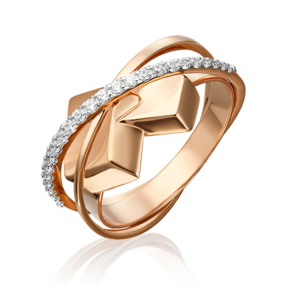 Кольцо из красного золота с фианитами 01-5451-00-401-1110-23