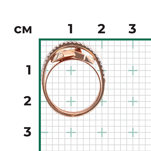 Кольцо из красного золота с фианитами 01-5451-00-401-1110-23