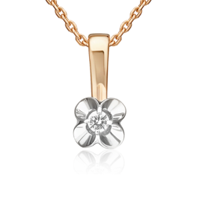 Подвеска из комбинированного золота с бриллиантом 03-3523-00-101-1111