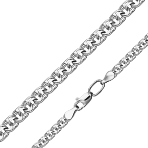 Цепь из белого золота с алмазной гранью (плетение «Бисмарк») 21-2711-060-1120-19