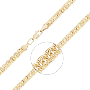 Цепь из лимонного золота с алмазной гранью (плетение «Бисмарк») 21-2713-080-1130-19