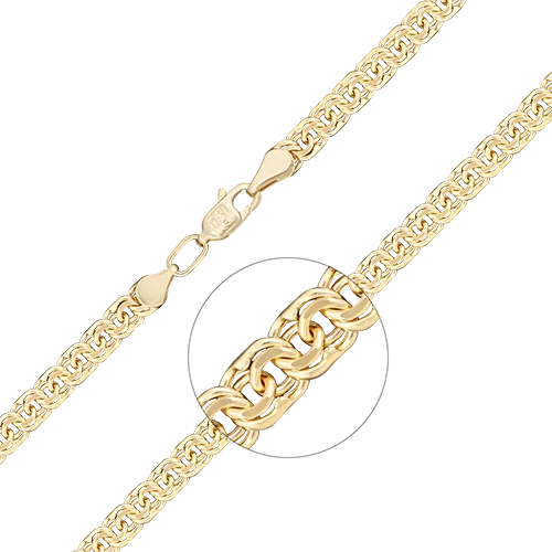 Цепь из лимонного золота с алмазной гранью (плетение «Бисмарк») 21-2713-080-1130-19