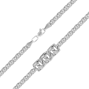 Цепь из белого золота (плетение «Бисмарк» с алмазными гранями по восьми сторонам) 21-2733-070-1120-19