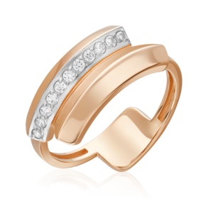 Кольцо из красного золота с фианитами 01-5667-00-401-1110