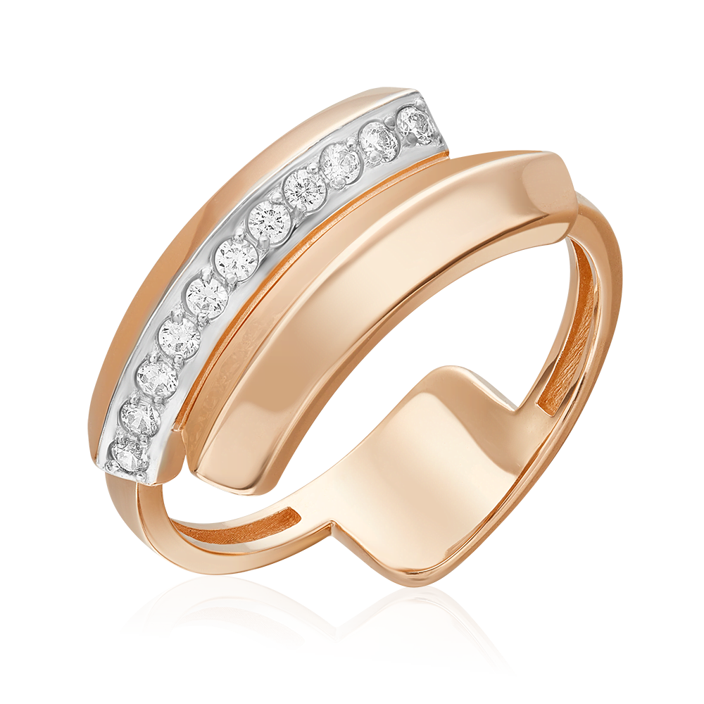 Кольцо из красного золота с фианитами 01-5667-00-401-1110