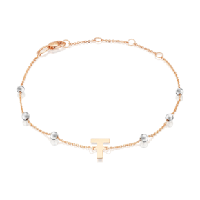 Браслет «Буква Т» из комбинированного золота 05-0849-Т-000-1111