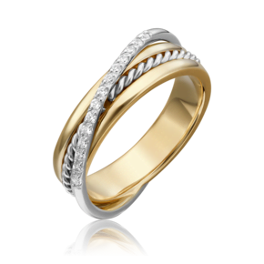 Кольцо из комбинированного золота с фианитами 01-5270-00-401-1121-48