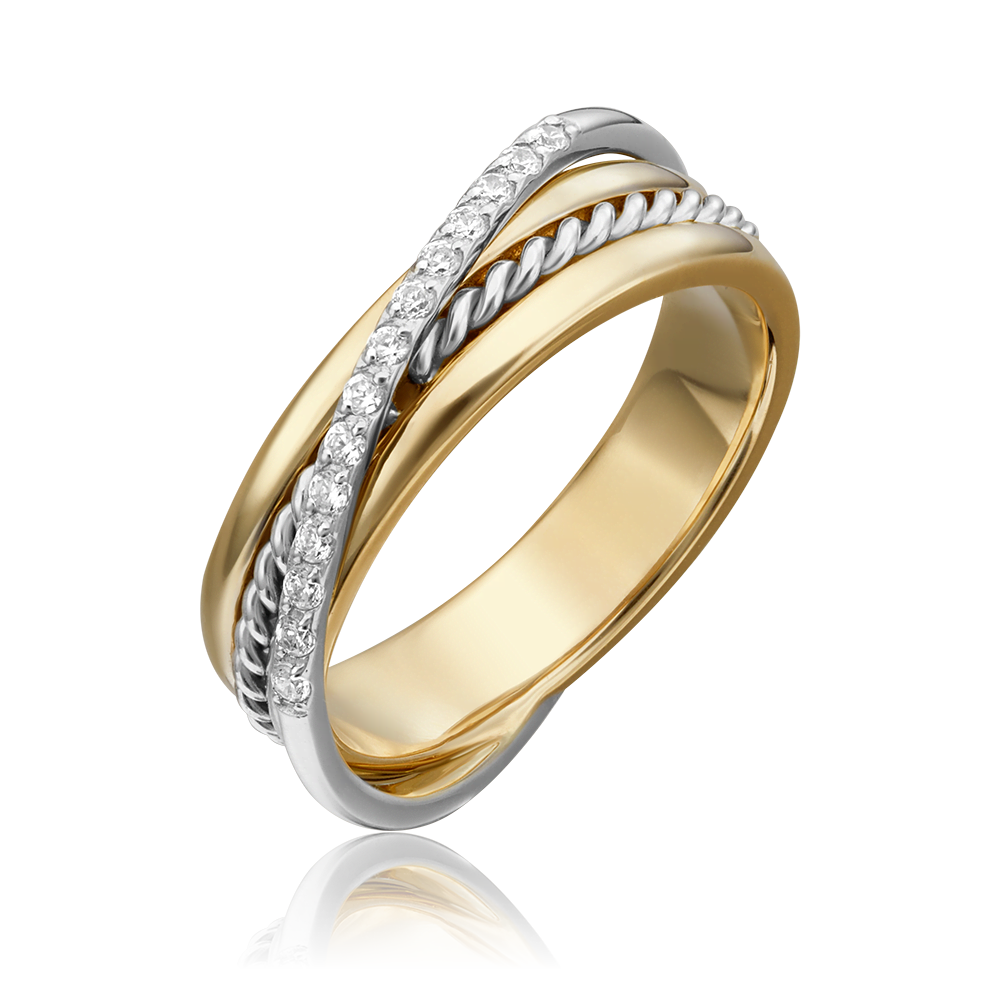 Кольцо из комбинированного золота с фианитами 01-5270-00-401-1121-48