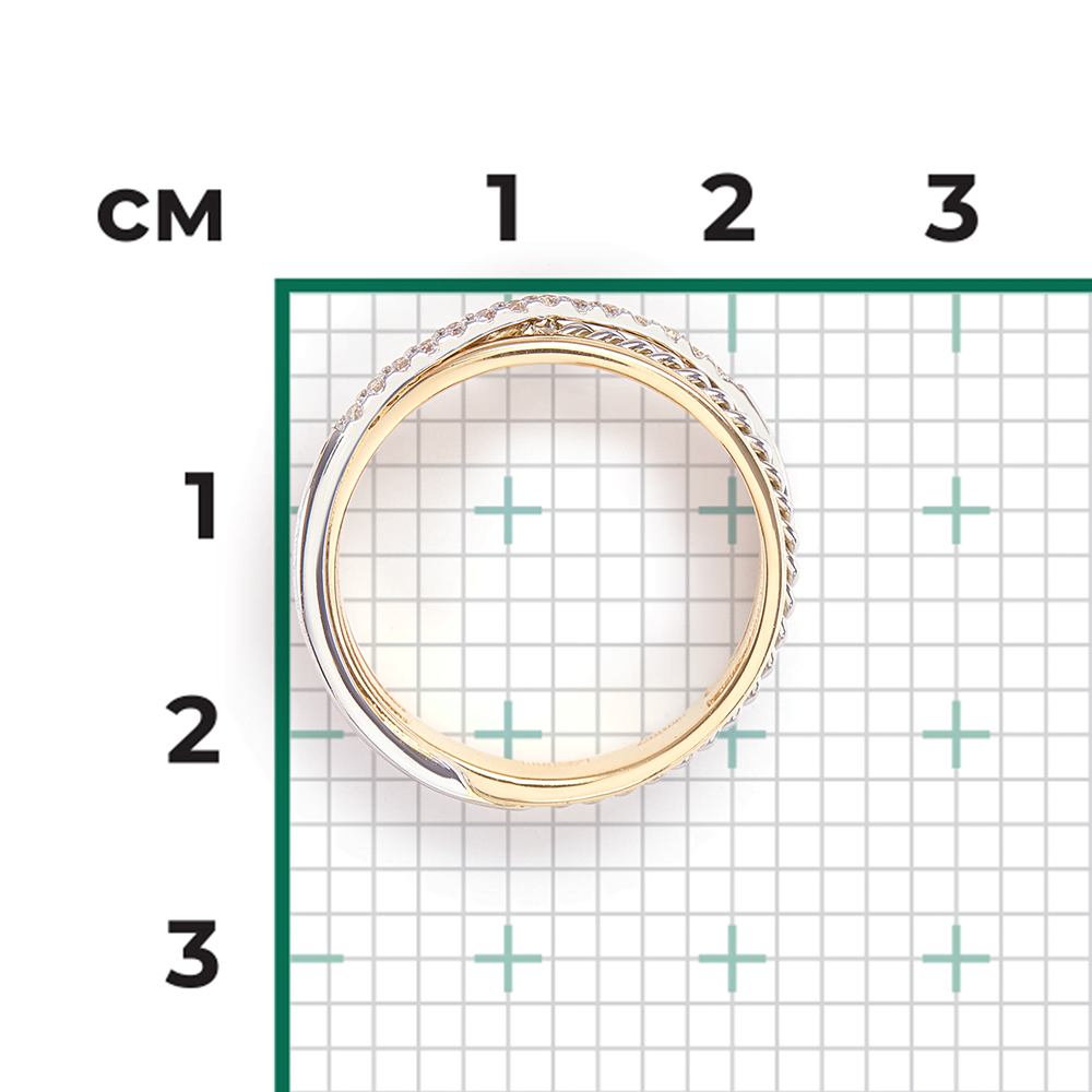 Кольцо из комбинированного золота с фианитами 01-5270-00-401-1121-48