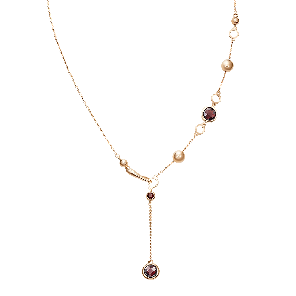 Колье из красного золота с гранатами 07-0229-00-204-1110-46