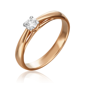 Помолвочное кольцо из красного золота с бриллиантом 01-1586-00-101-1110-30