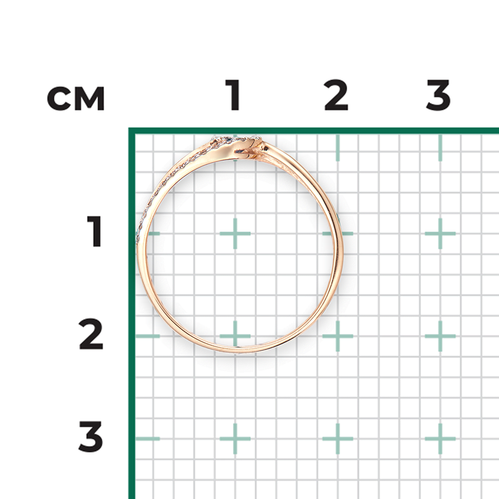Кольцо из красного золота с сапфиром и бриллиантами 01-1588-00-105-1110-30