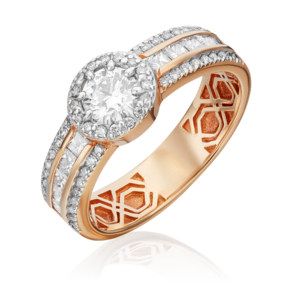 Кольцо из красного золота с бриллиантами