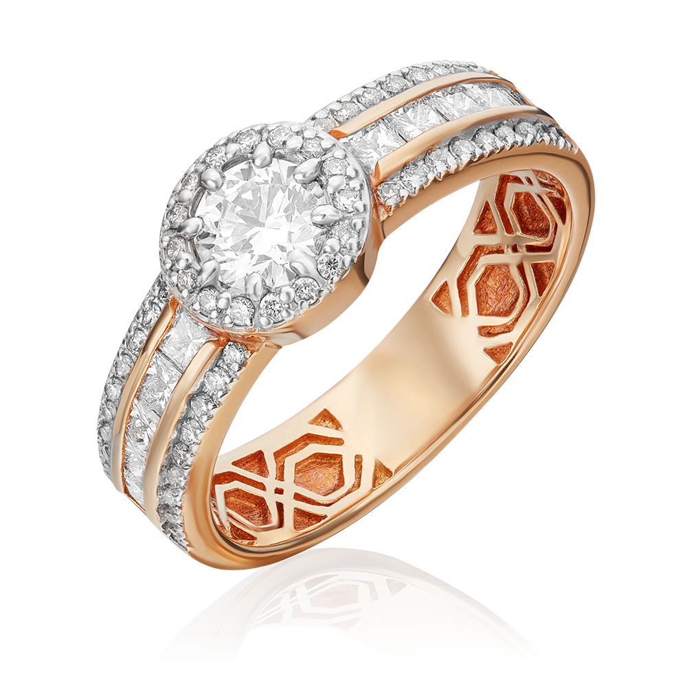 Кольцо из красного золота с бриллиантами 01-1329-00-101-1110-30