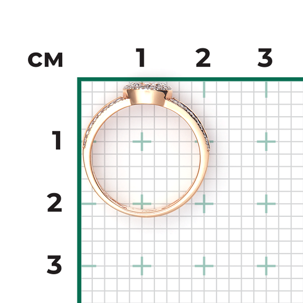 Кольцо из красного золота с бриллиантами 01-1329-00-101-1110-30