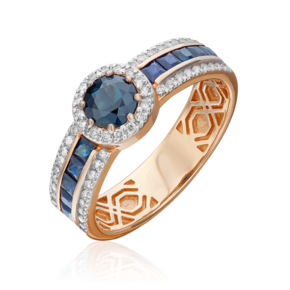 Кольцо из красного золота с сапфирами и бриллиантами 01-1329-00-105-1110-30