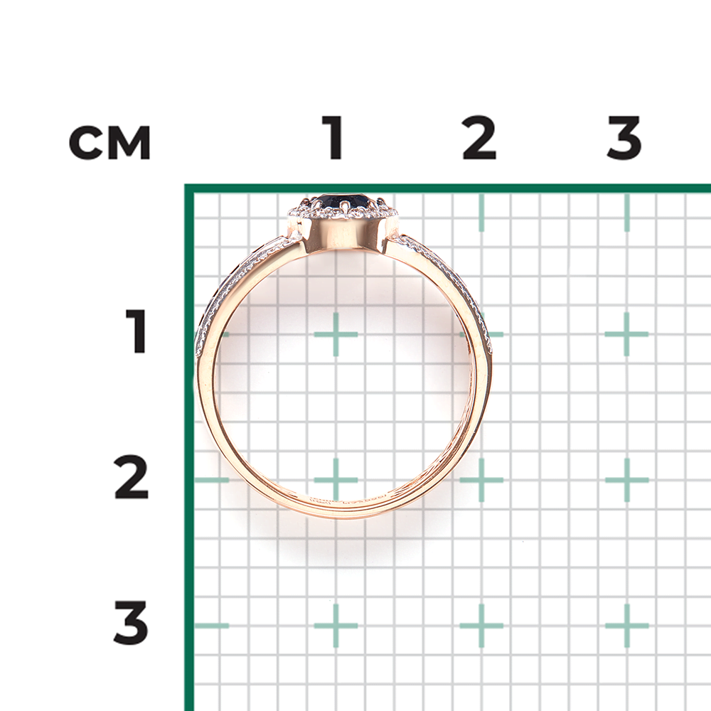 Кольцо из красного золота с сапфирами и бриллиантами 01-1329-00-105-1110-30