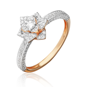 Кольцо «Цветок» из красного золота с бриллиантами 01-1333-00-101-1110-30