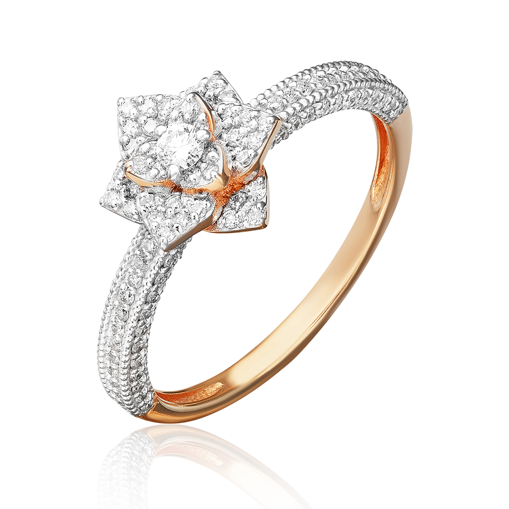 Кольцо «Цветок» из красного золота с бриллиантами 01-1333-00-101-1110-30