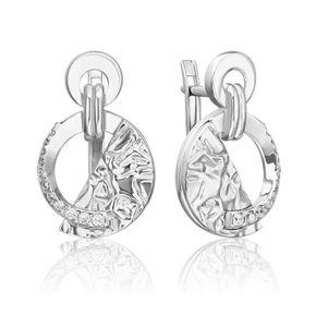 Серьги с английским замком из серебра с фианитами 02-5063-00-401-0200