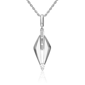 Подвеска из белого золота с натуральным топазом white