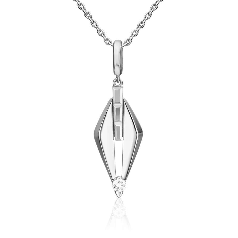 Подвеска из белого золота с натуральным топазом white 03-3369-00-201-1120