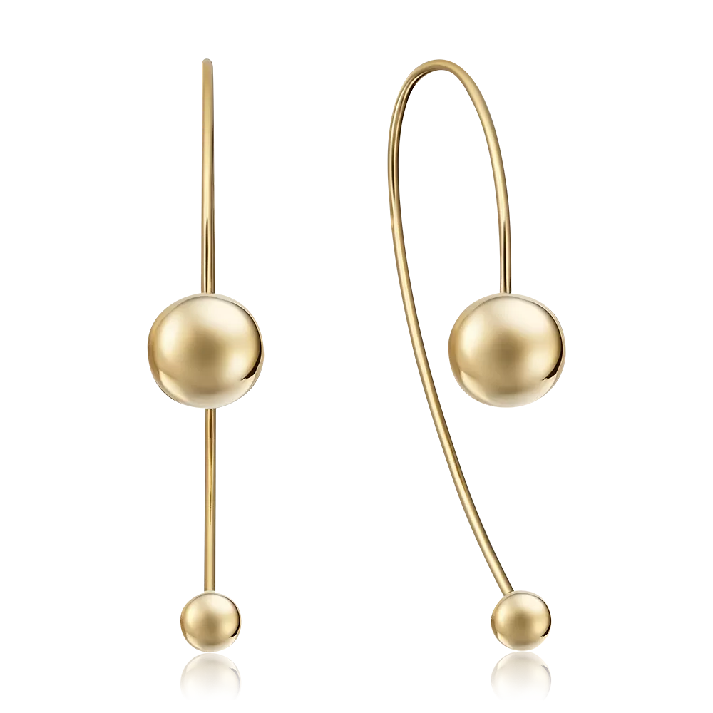 Серьги с французским замком из лимонного золота 02-4431-00-000-1130-42