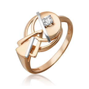 Кольцо «Контрасты» из комбинированного золота с натуральным топазом white 01-5505-00-201-1111